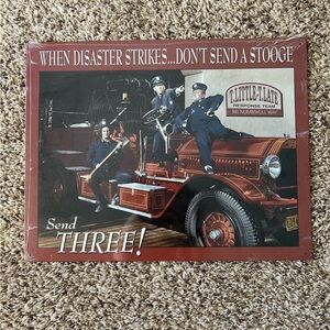 Three Stooges Fire Department Tin Sign